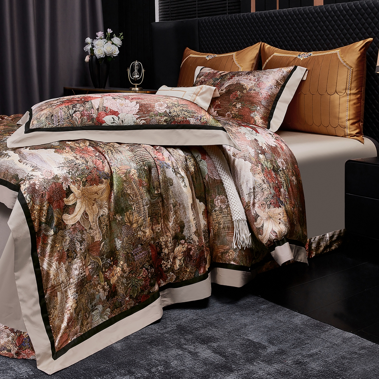 91家纺网 家纺一手货源 找家纺 （总）至爱今生 2026新款数码印花长绒棉四件套-仲夏夜