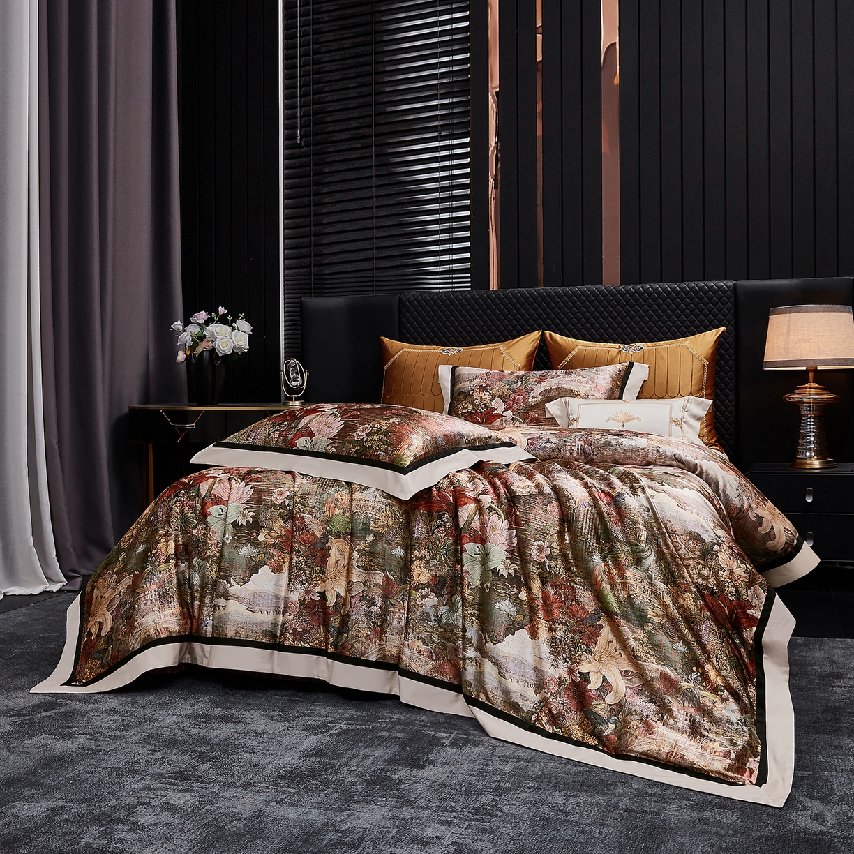 91家纺网 家纺一手货源 找家纺 （总）至爱今生 2026新款数码印花长绒棉四件套-仲夏夜