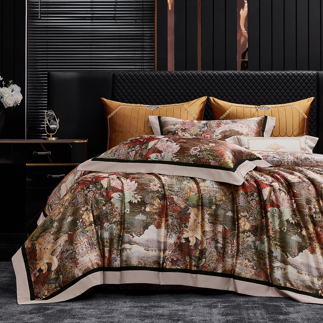 91家纺网 家纺一手货源 找家纺 （总）至爱今生 2026新款数码印花长绒棉四件套-仲夏夜