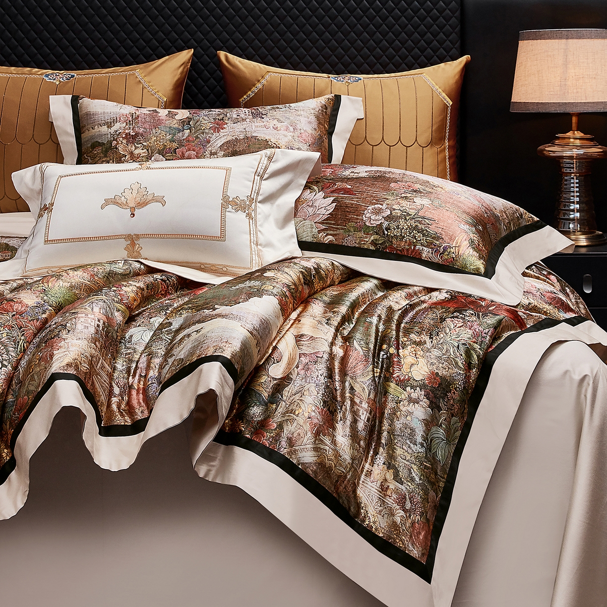 91家纺网 家纺一手货源 找家纺 （总）至爱今生 2026新款数码印花长绒棉四件套-仲夏夜