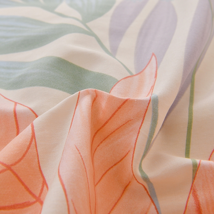 91家纺网 家纺一手货源 找家纺 宇彬家纺 2026直播新款13070全棉纯棉印花单双人被套喷气小清新简约热款学生被罩 花曳