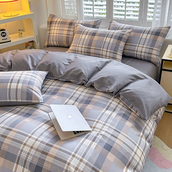 91家纺网 家纺一手货源 找家纺 宇彬家纺 2026直播新款13070全棉纯棉印花单双人被套喷气小清新简约热款学生被罩 诺卡