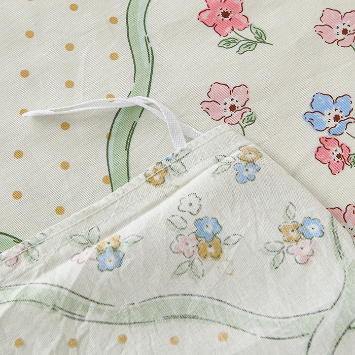 91家纺网 家纺一手货源 找家纺 宇彬家纺 2026直播新款13070全棉纯棉印花单双人被套喷气小清新简约热款学生被罩 初春晚风