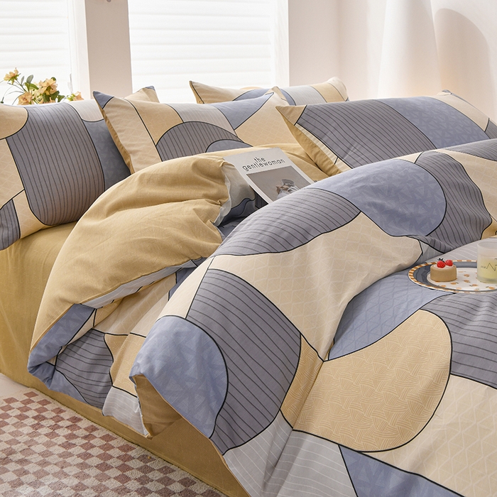 91家纺网 家纺一手货源 找家纺 宇彬家纺 2026直播新款13070全棉纯棉印花单双人被套喷气小清新简约热款学生被罩 律动时刻