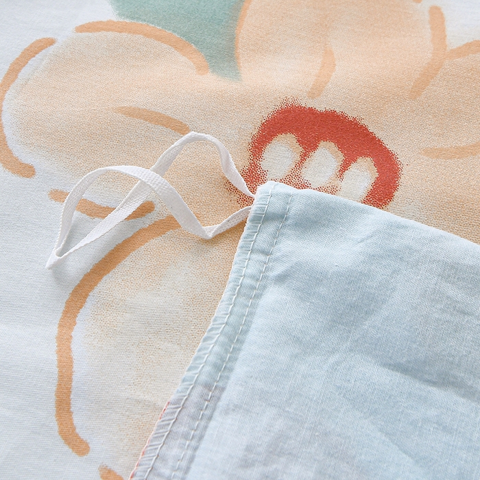 91家纺网 家纺一手货源 找家纺 宇彬家纺 2026直播新款13070全棉纯棉印花单双人被套喷气小清新简约热款学生被罩 幸福花花