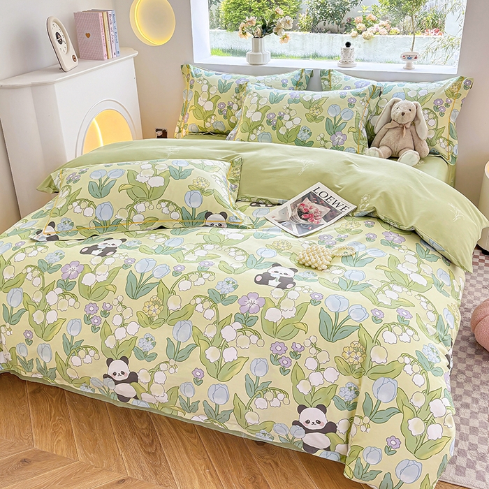 91家纺网 家纺一手货源 找家纺 宇彬家纺 2026直播新款13070全棉纯棉印花单双人被套喷气小清新简约热款学生被罩 恋恋夏日