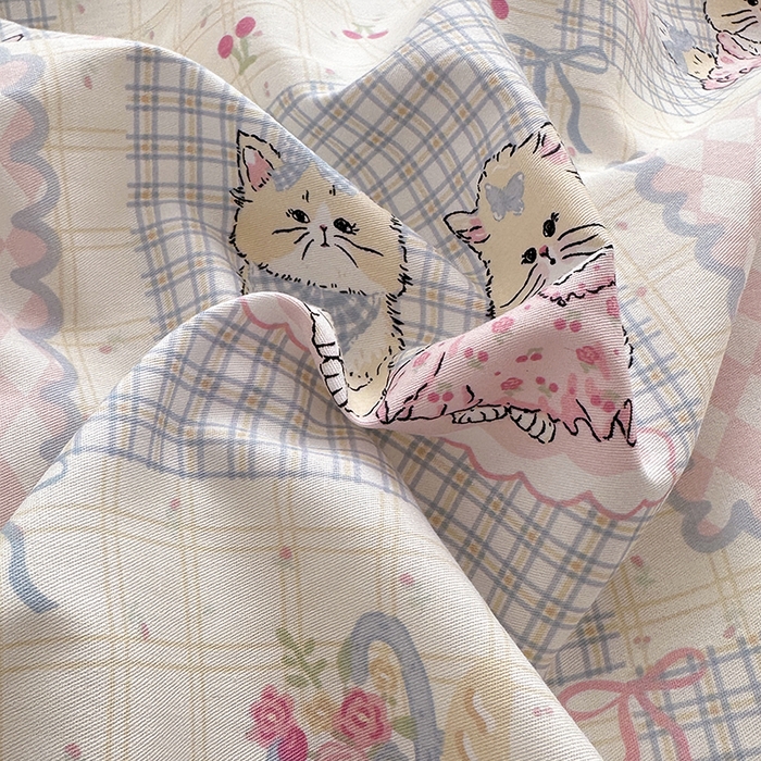 91家纺网 家纺一手货源 找家纺 宇彬家纺 2026直播新款13070全棉纯棉印花单双人被套喷气小清新简约热款学生被罩 哈基咪