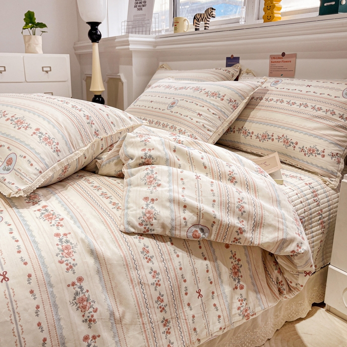 91家纺网 家纺一手货源 找家纺 简一 2026新款全棉床盖四件套 绚丽多姿