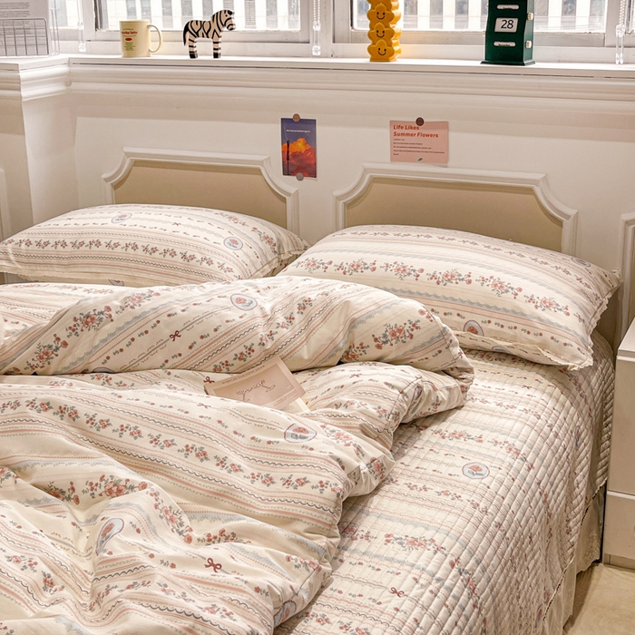 91家纺网 家纺一手货源 找家纺 简一 2026新款全棉床盖四件套 绚丽多姿