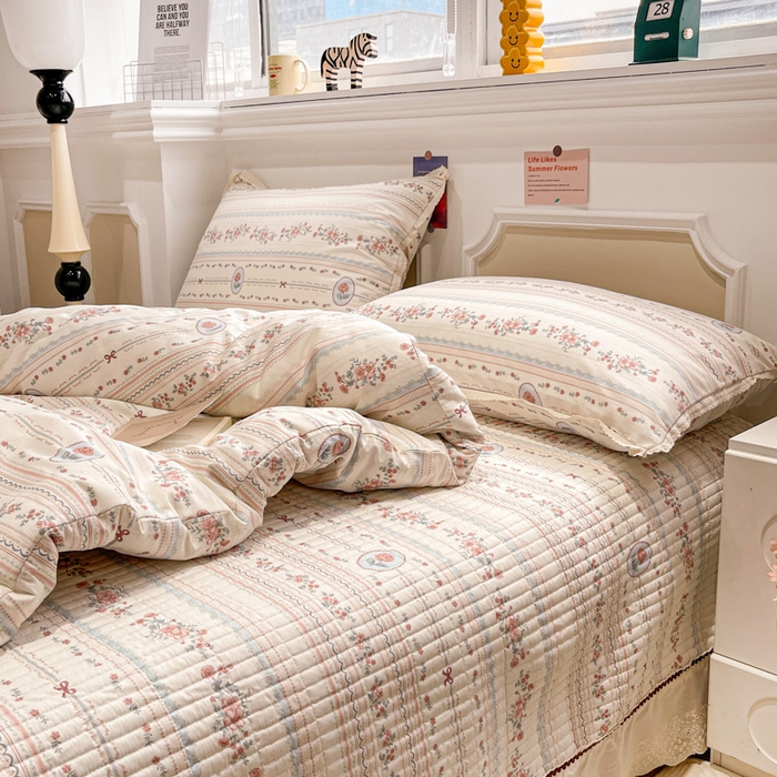 91家纺网 家纺一手货源 找家纺 简一 2026新款全棉床盖四件套 绚丽多姿