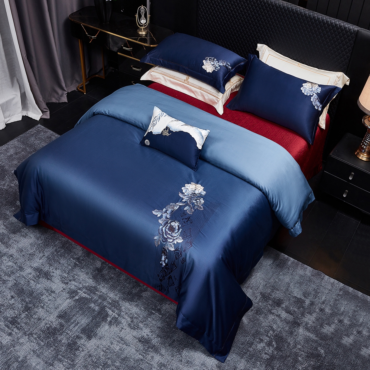 91家纺网 家纺一手货源 找家纺 （总）至爱今生 2026新款数码印花长绒棉四件套-新魅宴