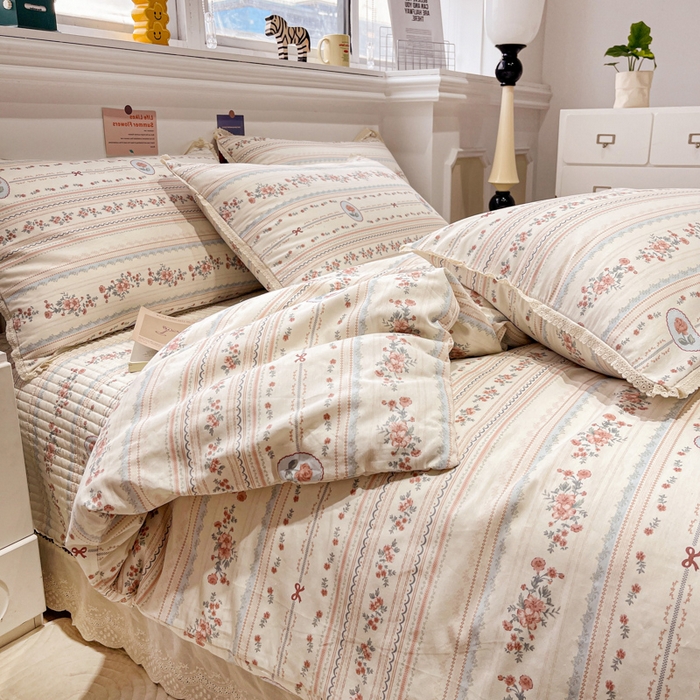 91家纺网 家纺一手货源 找家纺 简一 2026新款全棉床盖四件套 绚丽多姿