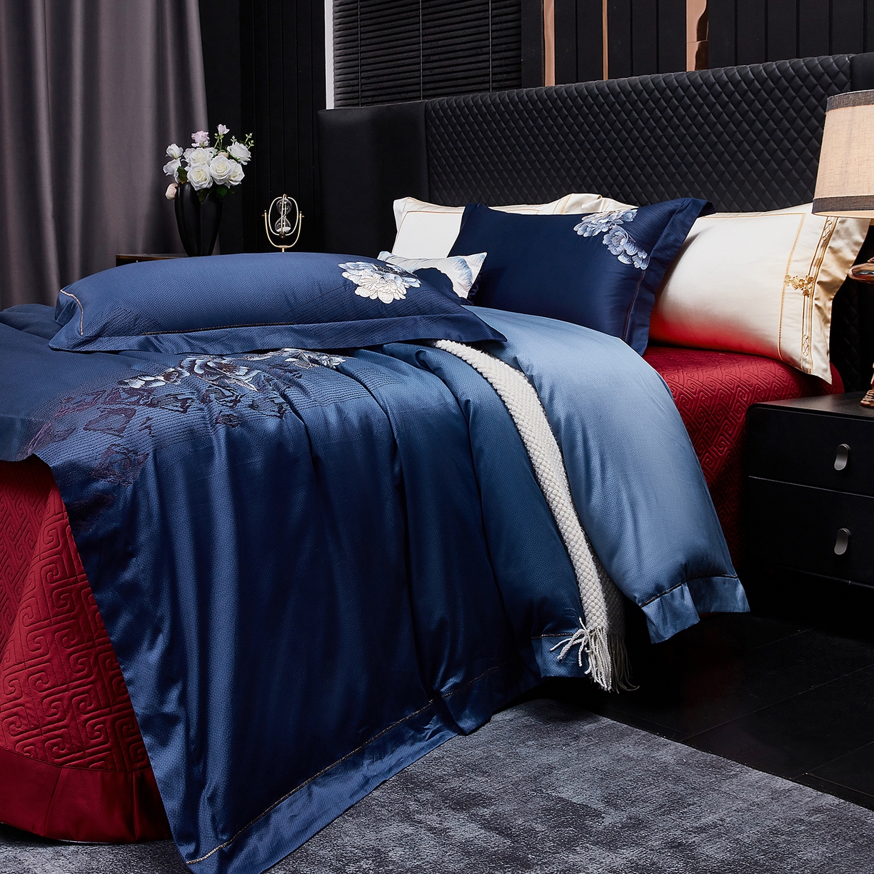 91家纺网 家纺一手货源 找家纺 （总）至爱今生 2026新款数码印花长绒棉四件套-新魅宴