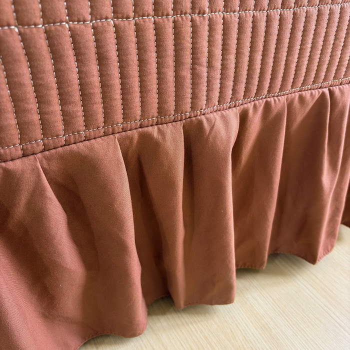 91家纺网 家纺一手货源 找家纺 锦格家纺 2026春夏新款古法水洗棉花边床盖款四件套 幸福加马