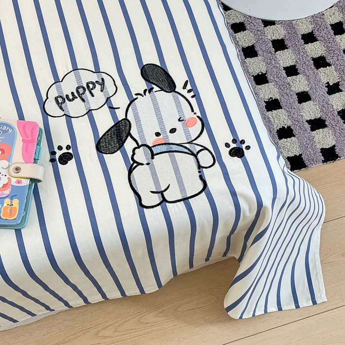 91家纺网 家纺一手货源 找家纺 雅居纺家纺 2026新款全棉绣花夏被夏凉被空调被可配同款老粗布四件套 夏被-Happy小狗