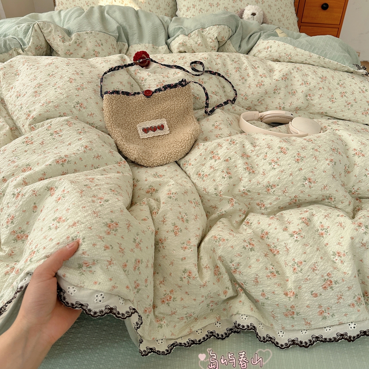 顾里家纺 2026新款法式复古花边三层纱四件套（会员-2元） 岛屿春山