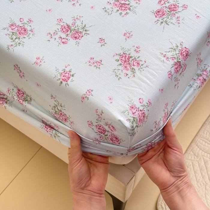 91家纺网 家纺一手货源 找家纺 （总）爱多多家居 2026新款针织棉双层纱床笠 床笠三件套 