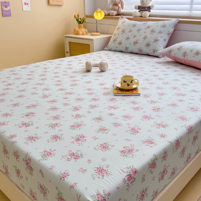 91家纺网 家纺一手货源 找家纺 （总）爱多多家居 2026新款针织棉双层纱床笠 床笠三件套 