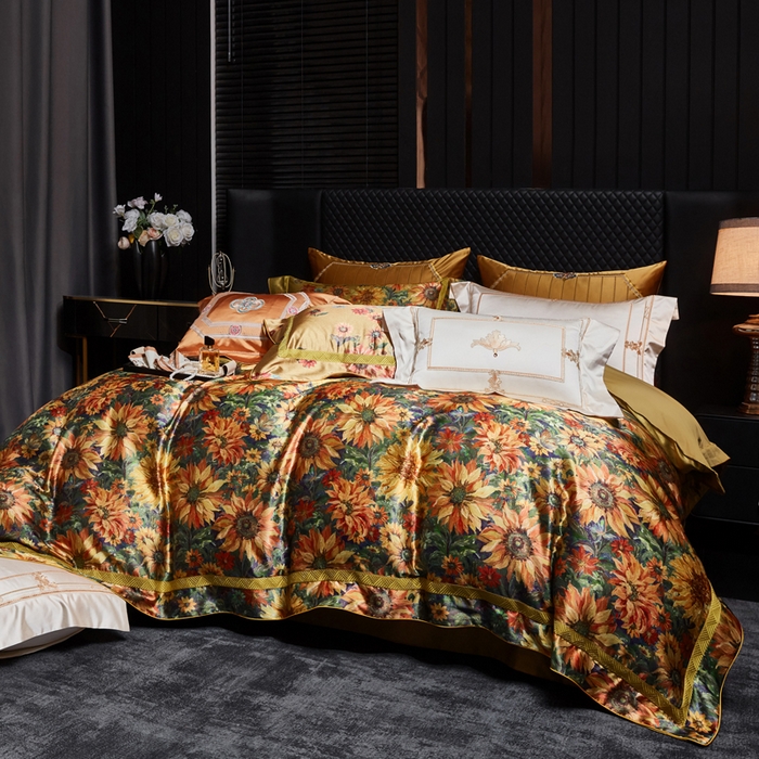 91家纺网 家纺一手货源 找家纺 （总）至爱今生 2026新款数码印花长绒棉四件套-向阳花开