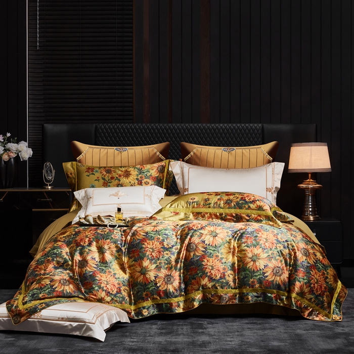 91家纺网 家纺一手货源 找家纺 （总）至爱今生 2026新款数码印花长绒棉四件套-向阳花开