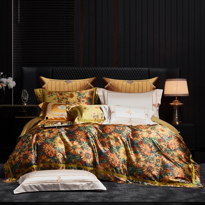 91家纺网 家纺一手货源 找家纺 （总）至爱今生 2026新款数码印花长绒棉四件套-向阳花开