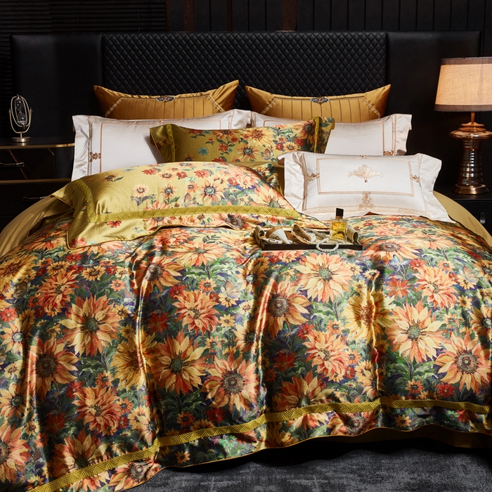 91家纺网 家纺一手货源 找家纺 （总）至爱今生 2026新款数码印花长绒棉四件套-向阳花开