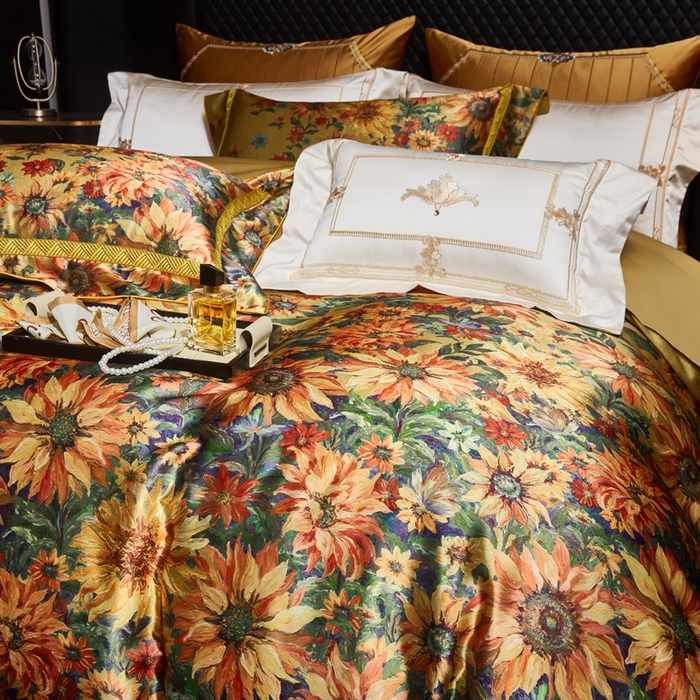 91家纺网 家纺一手货源 找家纺 （总）至爱今生 2026新款数码印花长绒棉四件套-向阳花开