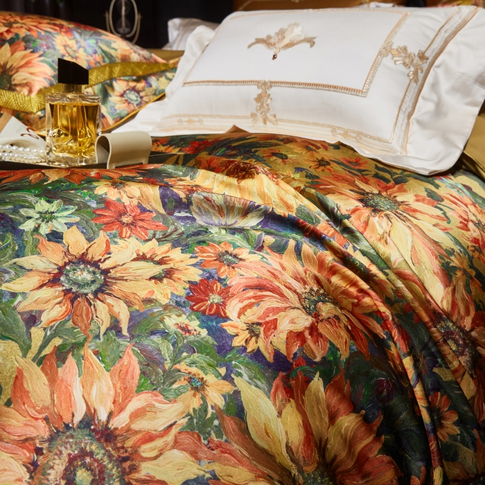 91家纺网 家纺一手货源 找家纺 （总）至爱今生 2026新款数码印花长绒棉四件套-向阳花开