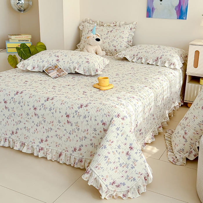 归属 2026春夏新款古法仿棉单床盖床盖三件套 繁花入梦