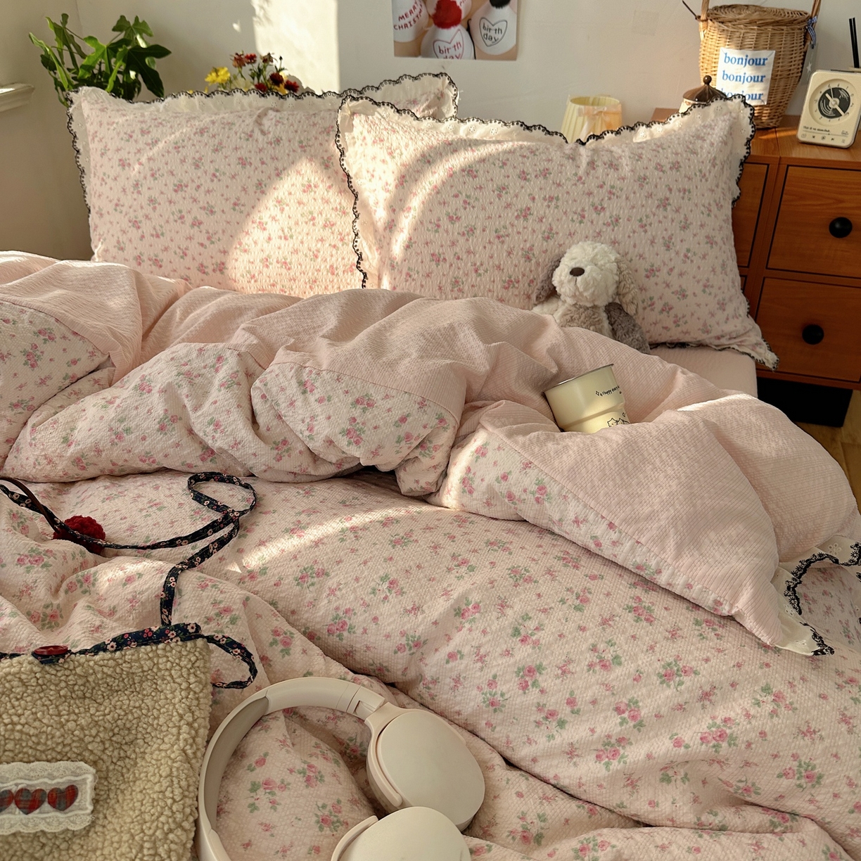 91家纺网 家纺一手货源 找家纺 顾里家纺 2026新款法式复古花边三层纱四件套（会员-2元） 告白手信