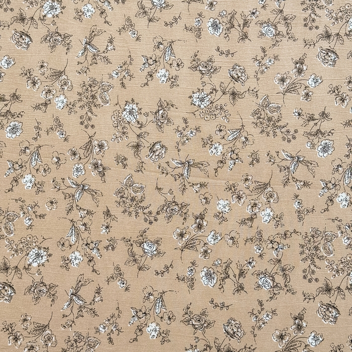 91家纺网 家纺一手货源 找家纺 爱多多家居 2026新款针织棉双层纱床笠 床笠三件套  床笠-花丛咖