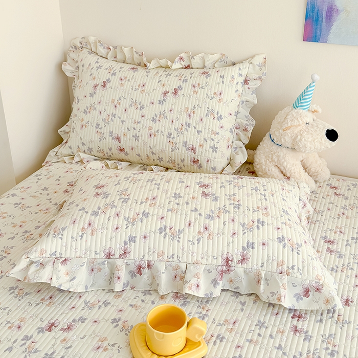 91家纺网 家纺一手货源 找家纺 归属 2026春夏新款古法仿棉单床盖床盖三件套 繁花入梦