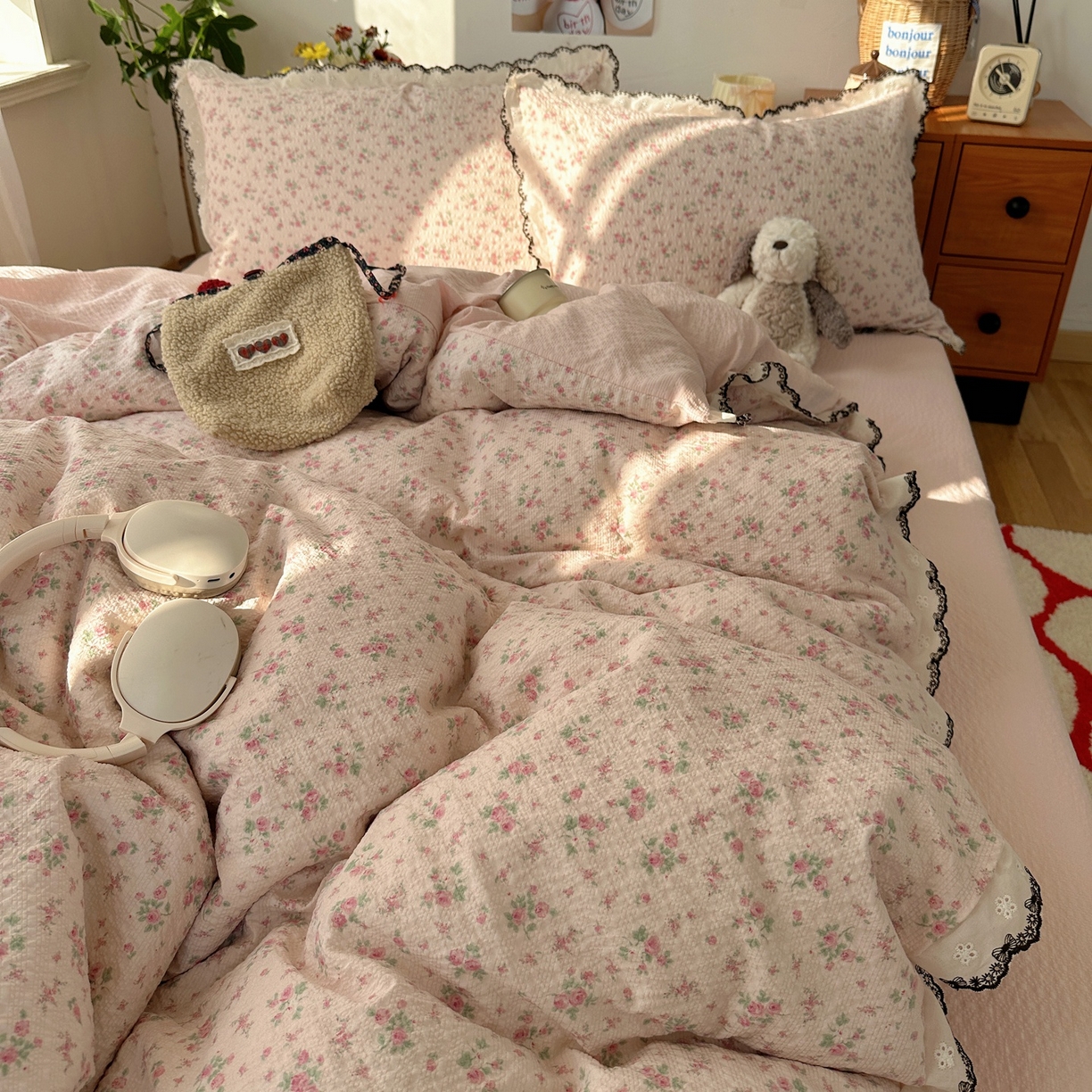 91家纺网 家纺一手货源 找家纺 顾里家纺 2026新款法式复古花边三层纱四件套（会员-2元） 告白手信