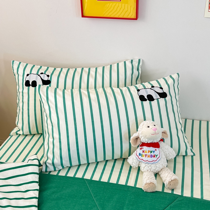 91家纺网 家纺一手货源 找家纺 雅居纺家纺 2026新款全棉绣花夏被夏凉被空调被可配同款老粗布四件套 夏被-萌仔熊猫