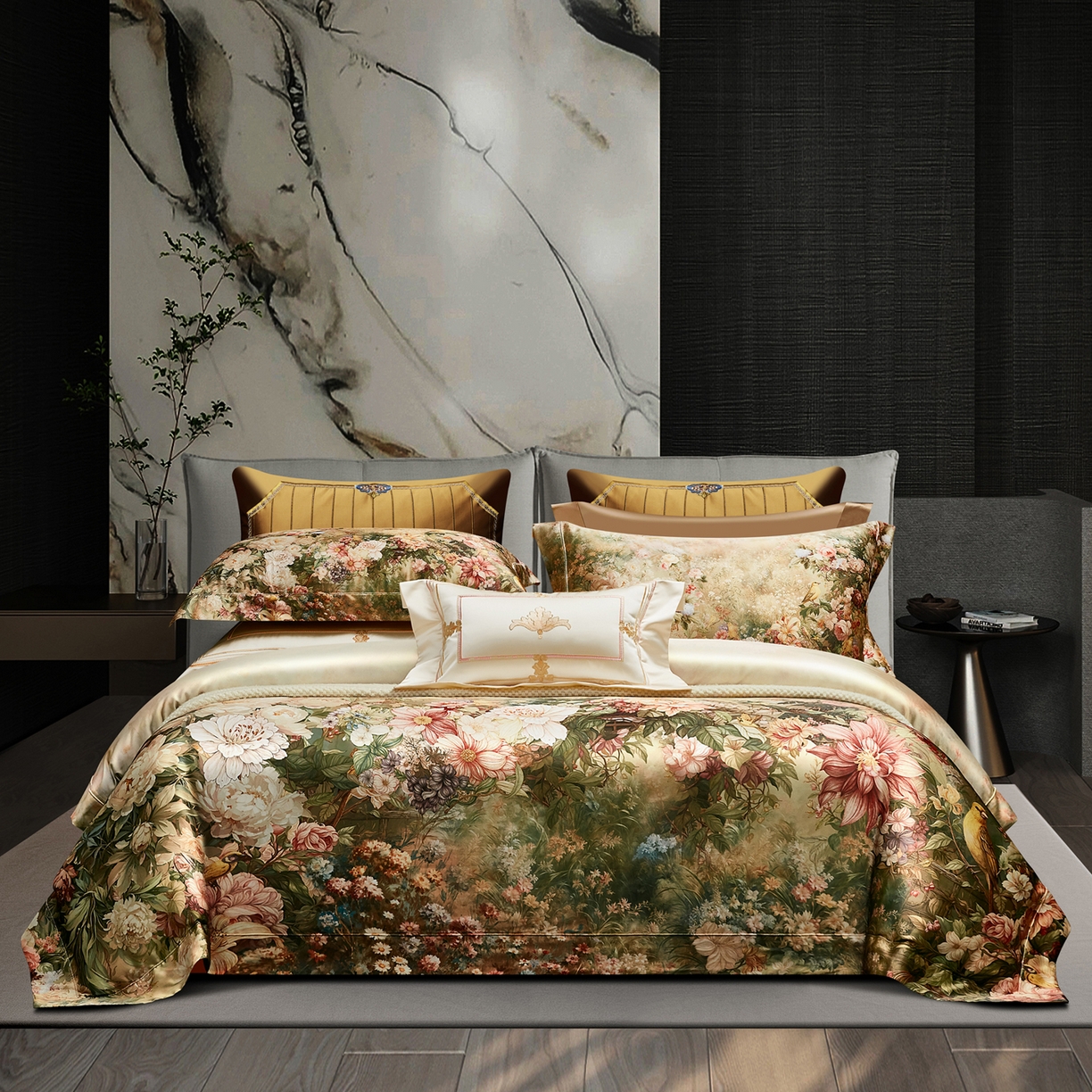 91家纺网 家纺一手货源 找家纺 （总）至爱今生 2026新款数码印花长绒棉四件套-上喜