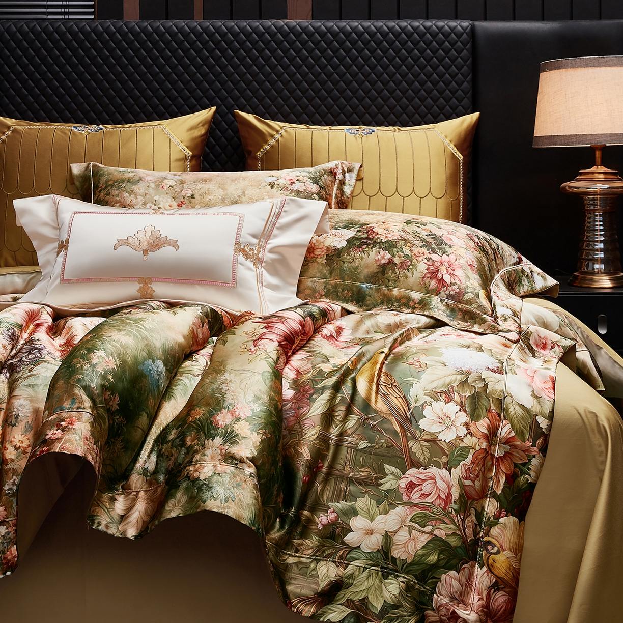 91家纺网 家纺一手货源 找家纺 至爱今生 2026新款数码印花长绒棉四件套-上喜 上喜-绿