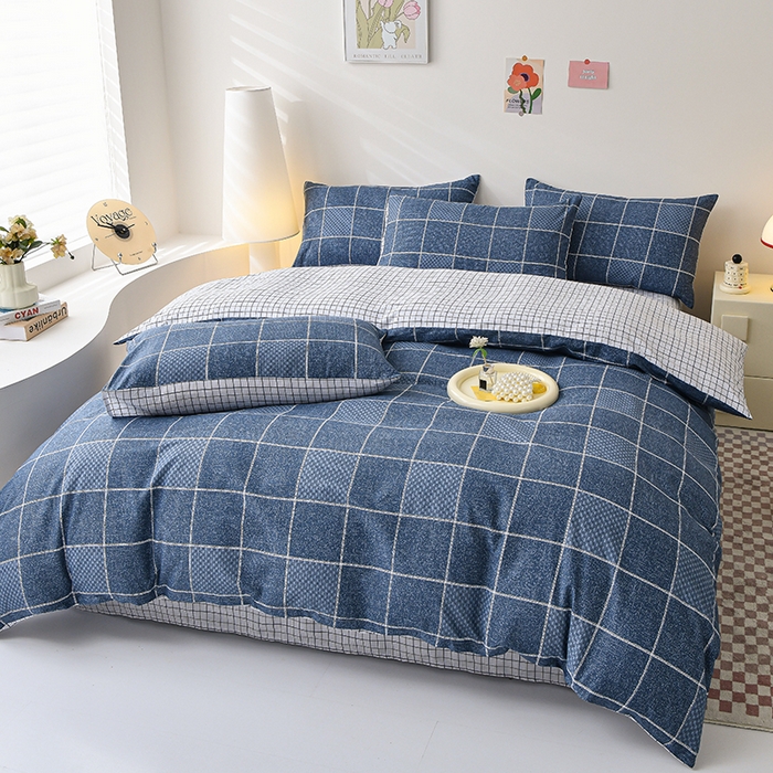 91家纺网 家纺一手货源 找家纺 宇彬家纺 2026直播新款13070全棉纯棉印花单双人被套喷气小清新简约热款学生被罩 格调