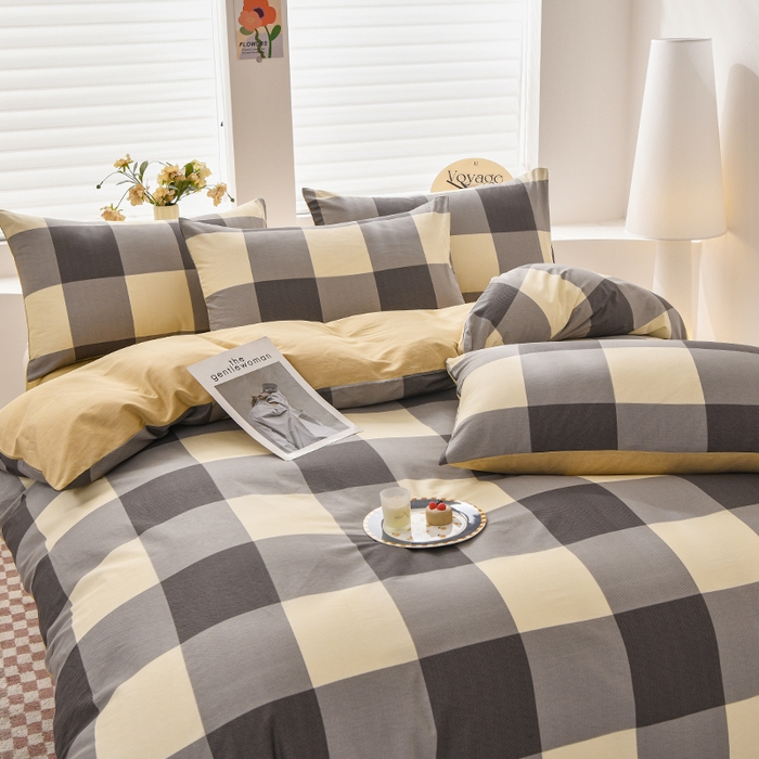 91家纺网 家纺一手货源 找家纺 宇彬家纺 2026直播新款13070全棉纯棉印花单双人被套喷气小清新简约热款学生被罩 典雅