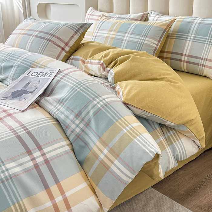 宇彬家纺 2026直播新款13070全棉纯棉印花单双人被套喷气小清新简约热款学生被罩 飞亚-绿