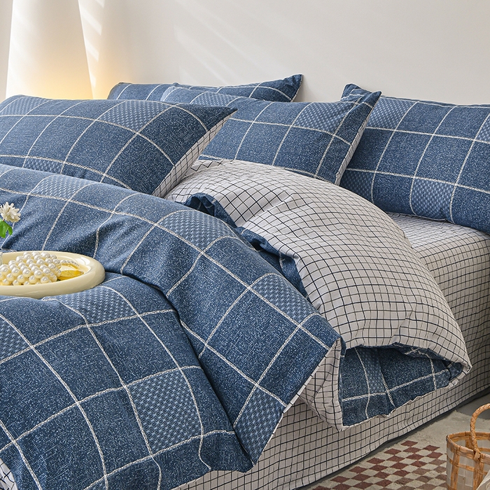 91家纺网 家纺一手货源 找家纺 宇彬家纺 2026直播新款13070全棉纯棉印花单双人被套喷气小清新简约热款学生被罩 格调