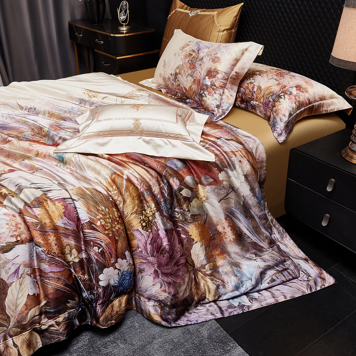 91家纺网 家纺一手货源 找家纺 （总）至爱今生 2026新款数码印花长绒棉四件套-倾国倾城