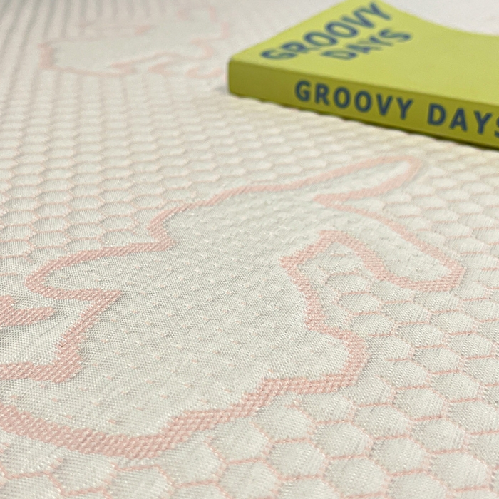 91家纺网 家纺一手货源 找家纺 雅居纺家纺 2026新款A类加厚三明治底提花小清新凉感席床单款凉席席子 小兔子-粉