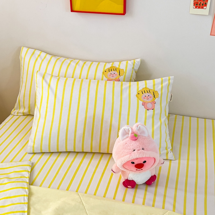 91家纺网 家纺一手货源 找家纺 雅居纺家纺 2026新款全棉绣花夏被夏凉被空调被可配同款老粗布四件套 夏被-小海狸黄