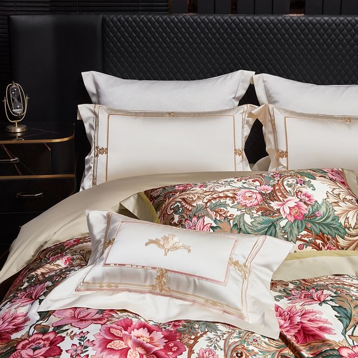 91家纺网 家纺一手货源 找家纺 （总）至爱今生 2026新款数码印花长绒棉四件套-缦花礼赞