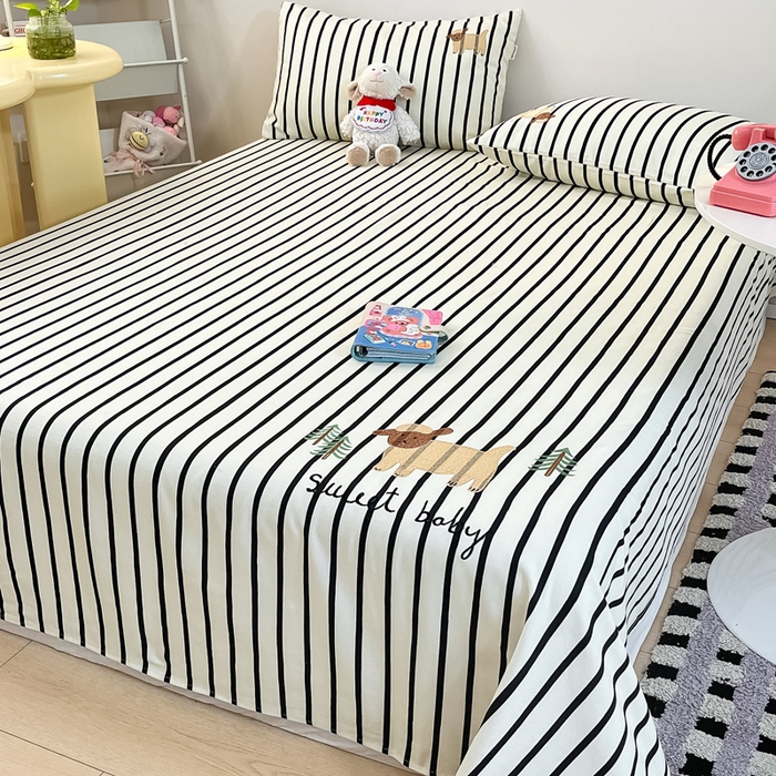 91家纺网 家纺一手货源 找家纺 雅居纺家纺 2026新款全棉绣花夏被夏凉被空调被可配同款老粗布四件套 夏被-小绵羊