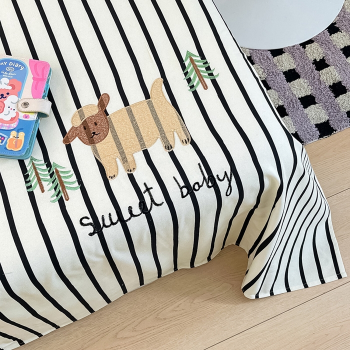 91家纺网 家纺一手货源 找家纺 雅居纺家纺 2026新款全棉绣花夏被夏凉被空调被可配同款老粗布四件套 夏被-小绵羊