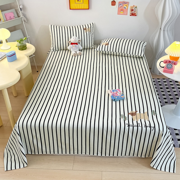 91家纺网 家纺一手货源 找家纺 雅居纺家纺 2026新款全棉绣花夏被夏凉被空调被可配同款老粗布四件套 夏被-小绵羊