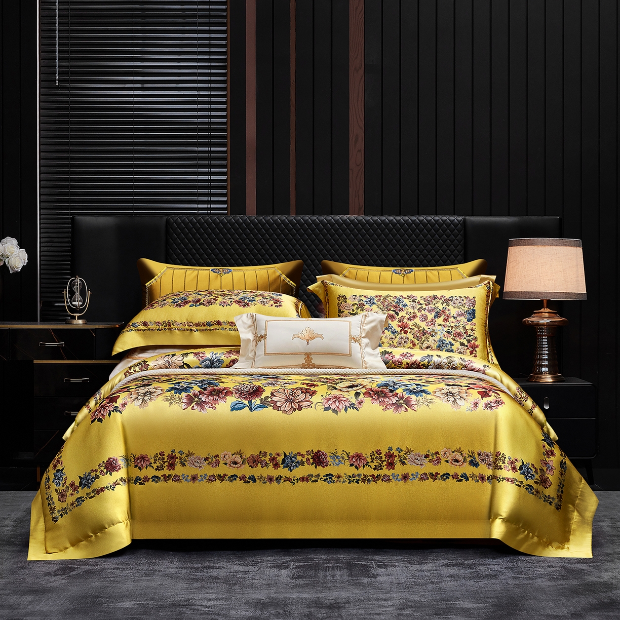 至爱今生 2026新款数码印花长绒棉四件套-卡洛斯 卡洛斯-黄