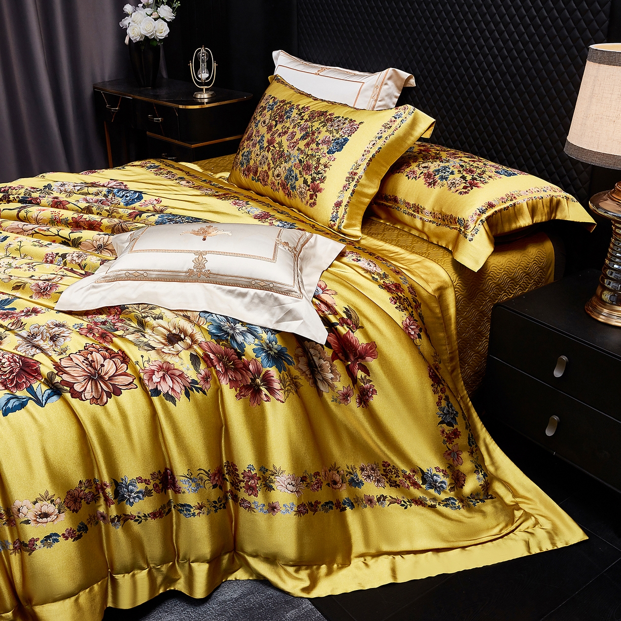 91家纺网 家纺一手货源 找家纺 （总）至爱今生 2026新款数码印花长绒棉四件套-卡洛斯