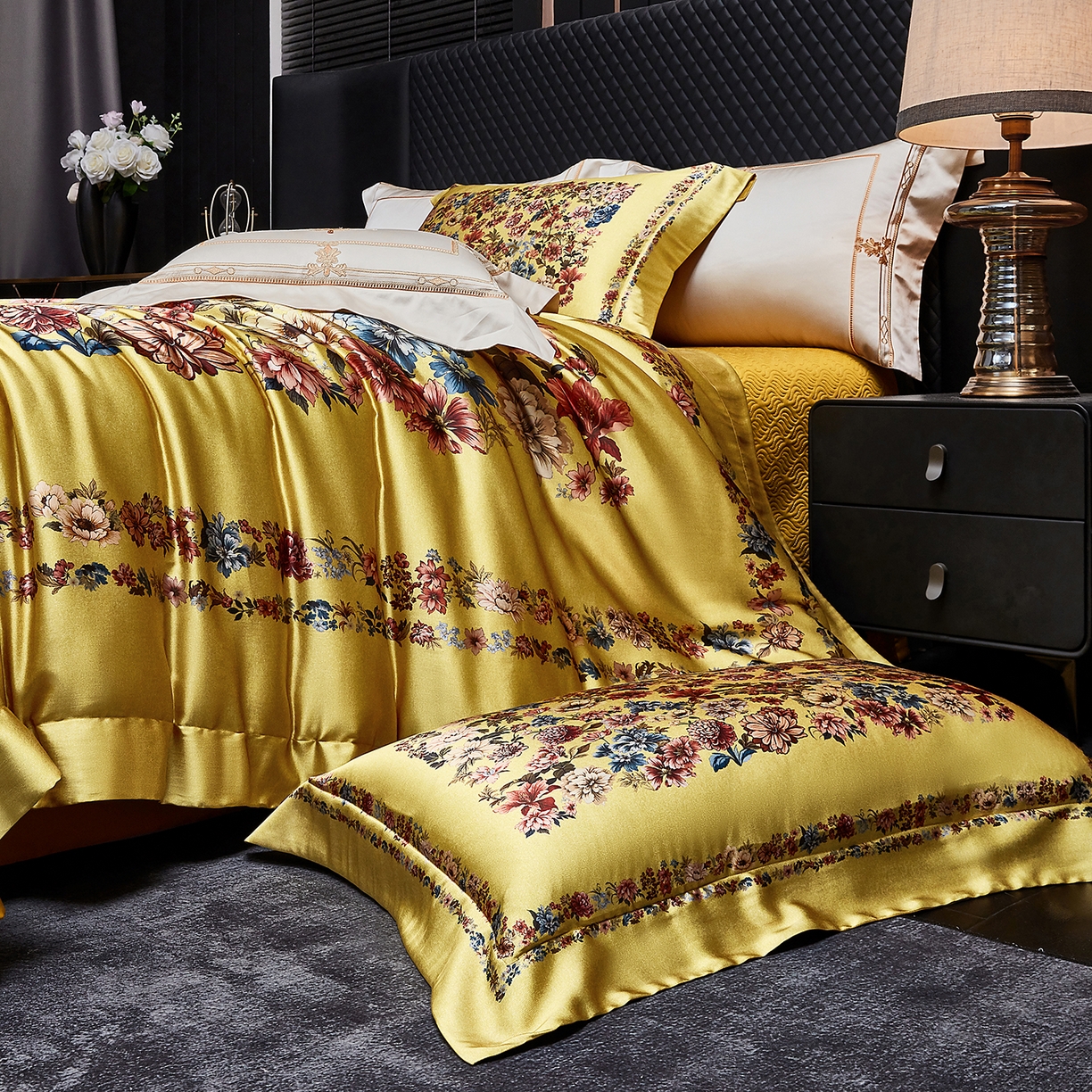 91家纺网 家纺一手货源 找家纺 （总）至爱今生 2026新款数码印花长绒棉四件套-卡洛斯